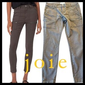 Joie Khaki Green Park Skinny Zipper Mid-Rise Ankle Pants (27x27)